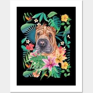 Tropical Red Shar Pei 2 Posters and Art